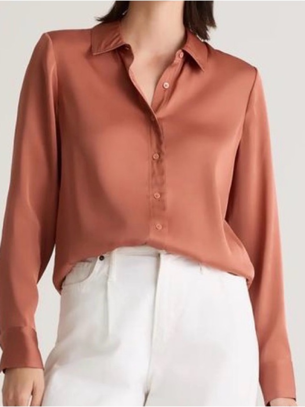 Quince medium button down silk blouse
